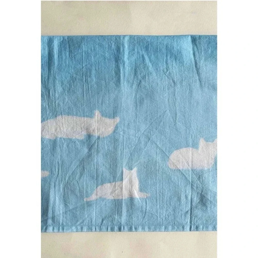 Quietude Studio Cat Shaped Clouds Tea Towel Home Decor
